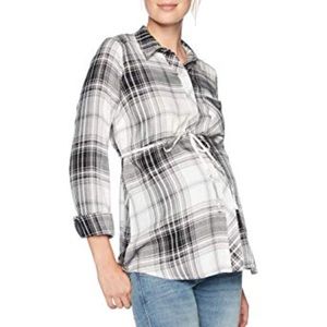 Plaid grey maternity shirt